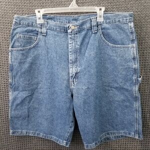 Wrangler Medium Wash Cargo Carpenter Cotton Jean Shorts Men's 40